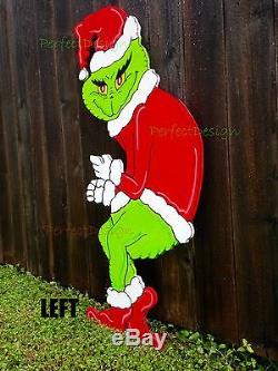 GRINCH Stealing CHRISTMAS Lights MAX & CINDY Lou Yard Art LEFT