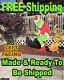 Grinch Stealing Christmas Lights Yard Art Left Facing Grinch & Max Free Shipping