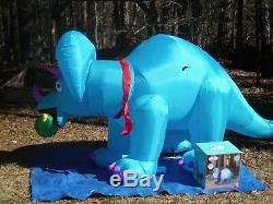 Gemmy 10' Animated Triceratops Dinosaur Christmas Lighted Airblown Inflatable
