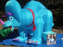Gemmy 10' Animated Triceratops Dinosaur Christmas Lighted Airblown Inflatable
