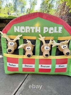 Gemmy 10' Long North Pole Stable Reindeer Christmas Inflatable Dasher Dancer