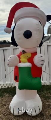 Gemmy 10ft Snoopy & Woodstock Peanuts Christmas Airblown Inflatable Rare