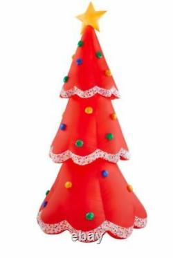 Gemmy 12.5 ft. Height Pre-Lit LED Inflatable Plush Red Christmas Tree