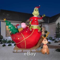 Gemmy 12' Inflatable LED Grinch with Max Christmas Outdoor Yard Decor