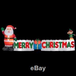Gemmy 12ft Long Inflatable Airblown Merry Christmas Sign Outdoor Yard Decor