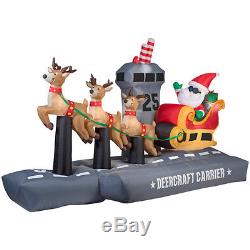 Gemmy 13' Santa sleigh Deercraft carrier blow up Christmas inflatable