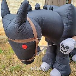 Gemmy 14FT Halloween Inflatable Blow up Grim Reaper Pumpkin Carriage Horse 2015