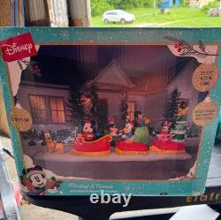 Gemmy 15.5ft Long Animated Disney's Mickey & Friends Sleight Scene Inflatable Gemmy 15.5ft Long Animated Disney's Mickey & Friends Sleight Scene Inflatable
