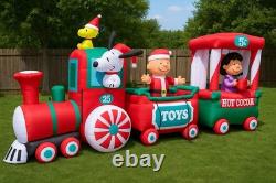 Gemmy 16.5 Ft Long Peanuts Train Scene Christmas Inflatable Used