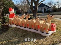 Gemmy 16.5 Ft Santa Feeding Eight Reindeer VIDEO Animated Christmas Inflatable