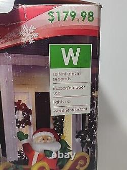 Gemmy 16' Long Airblown Christmas Inflatable Santa in Sleigh Three Reindeers