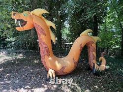 Gemmy 16ft Airblown Inflatable Flaming Mouth Orange Serpent Dragon