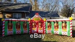 Gemmy 18 FOOT Santa's Reindeer Stable North Pole Airblown Inflatable Christmas