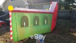 Gemmy 18 FOOT Santa's Reindeer Stable North Pole Airblown Inflatable Christmas