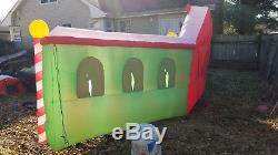Gemmy 18 FOOT Santa's Reindeer Stable North Pole Airblown Inflatable Christmas