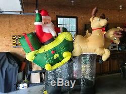 Gemmy 2004 8 Foot Tall Floating Christmas Sleigh Inflatable