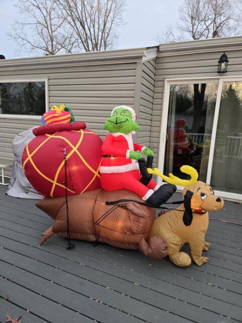 Gemmy 2004 Grinch Max Sleigh Christmas Airblown Inflatable