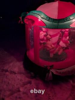 Gemmy 2005 6' Animated Carousel Christmas Airblown Inflatable SANTA Reindeer