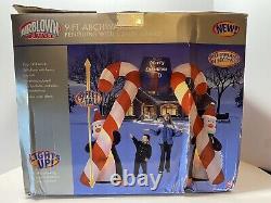 Gemmy 2005 Christmas Airblown Inflatable Penguin Candy Cane Archway- 9ft