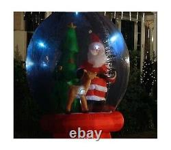 Gemmy 2010 Christmas Airblown Inflatable 6ft Lightshow Snow Globe LED Santa Tree