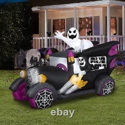 Gemmy 5.5' Tall Haunted Hearse Hot Rod Halloween Inflatable