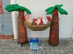 Gemmy 5' Rare Christmas Santa Lying in Hammock Airblown Inflatable