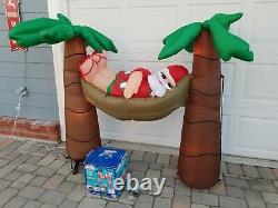 Gemmy 5' Rare Christmas Santa Lying in Hammock Airblown Inflatable