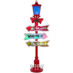 Gemmy 5' The Grinch LED Projection Lamp Post Holiday Decoration FAST SHIPPING