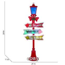 Gemmy 5' The Grinch LED Projection Lamp Post Holiday Decoration FAST SHIPPING