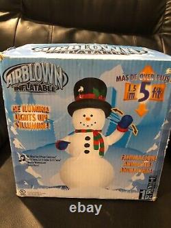 Gemmy 5ft Animated Airblown SNOWMAN Christmas SONGS & LIGHT UP Inflatable NEW