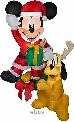 Gemmy 5ft Tall Disney's Hanging Mickey and Pluto Christmas Inflatable