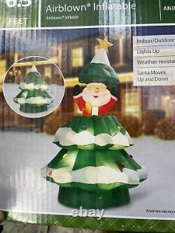 Gemmy 6-1/2' Animated Santa Lighted Christmas Tree inflatable Airblown NEW