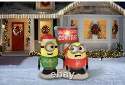 Gemmy 6' Airblown Minion Ugly Sweater Contest- Minion Christmas Inflatable