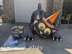 Gemmy 6' Animated Airblown Wiggle Eyes Black Cat HALLOWEEN Yard Inflatable VIDEO