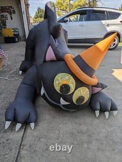 Gemmy 6' Animated Airblown Wiggle Eyes Black Cat HALLOWEEN Yard Inflatable VIDEO