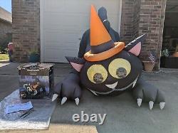 Gemmy 6' Animated Airblown Wiggle Eyes Black Cat HALLOWEEN Yard Inflatable VIDEO