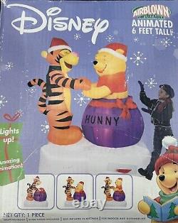 Gemmy 6' Animated Disney Pooh & Tigger Lighted Christmas inflatable Airblown-NEW