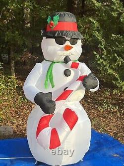 Gemmy 6' Christmas Saxophone Playing Jazz Musical Snowman Inflatable Airblown