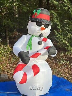 Gemmy 6' Christmas Saxophone Playing Jazz Musical Snowman Inflatable Airblown