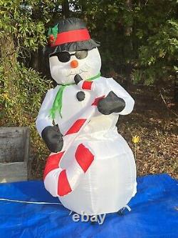 Gemmy 6' Christmas Saxophone Playing Jazz Musical Snowman Inflatable Airblown