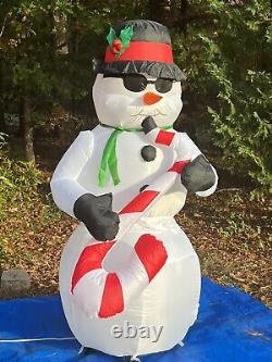 Gemmy 6' Christmas Saxophone Playing Jazz Musical Snowman Inflatable Airblown