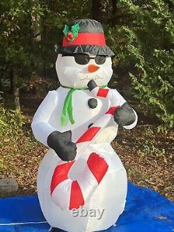 Gemmy 6' Christmas Saxophone Playing Jazz Musical Snowman Inflatable Airblown