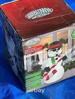 Gemmy 6' Christmas Saxophone Playing Jazz Musical Snowman Inflatable Airblown