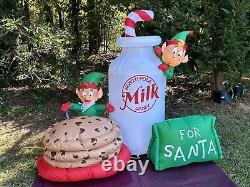 Gemmy 6' Elves' Milk & Cookies For Santa Lighted Christmas Inflatable Airblown