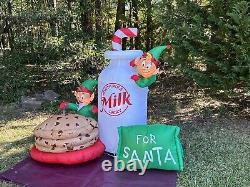 Gemmy 6' Elves' Milk & Cookies For Santa Lighted Christmas Inflatable Airblown