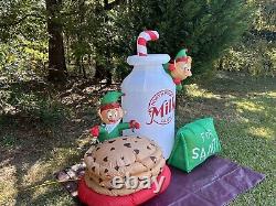 Gemmy 6' Elves' Milk & Cookies For Santa Lighted Christmas Inflatable Airblown