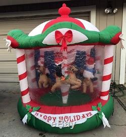 Gemmy 6 Ft Airblown Inflatable Animated Lighted Christmas Reindeer Carousel