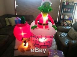 Gemmy 6' Lighted Animated Grinch & Max Christmas Airblown Inflatable 2007 MINT