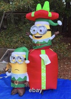 Gemmy 6' Minions With Lighted Christmas present Inflatable Airblown-NEW Gemmy 6' Minions With Lighted Christmas present Inflatable Airblown-NEW