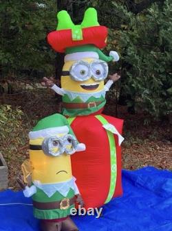 Gemmy 6' Minions With Lighted Christmas present Inflatable Airblown-NEW Gemmy 6' Minions With Lighted Christmas present Inflatable Airblown-NEW